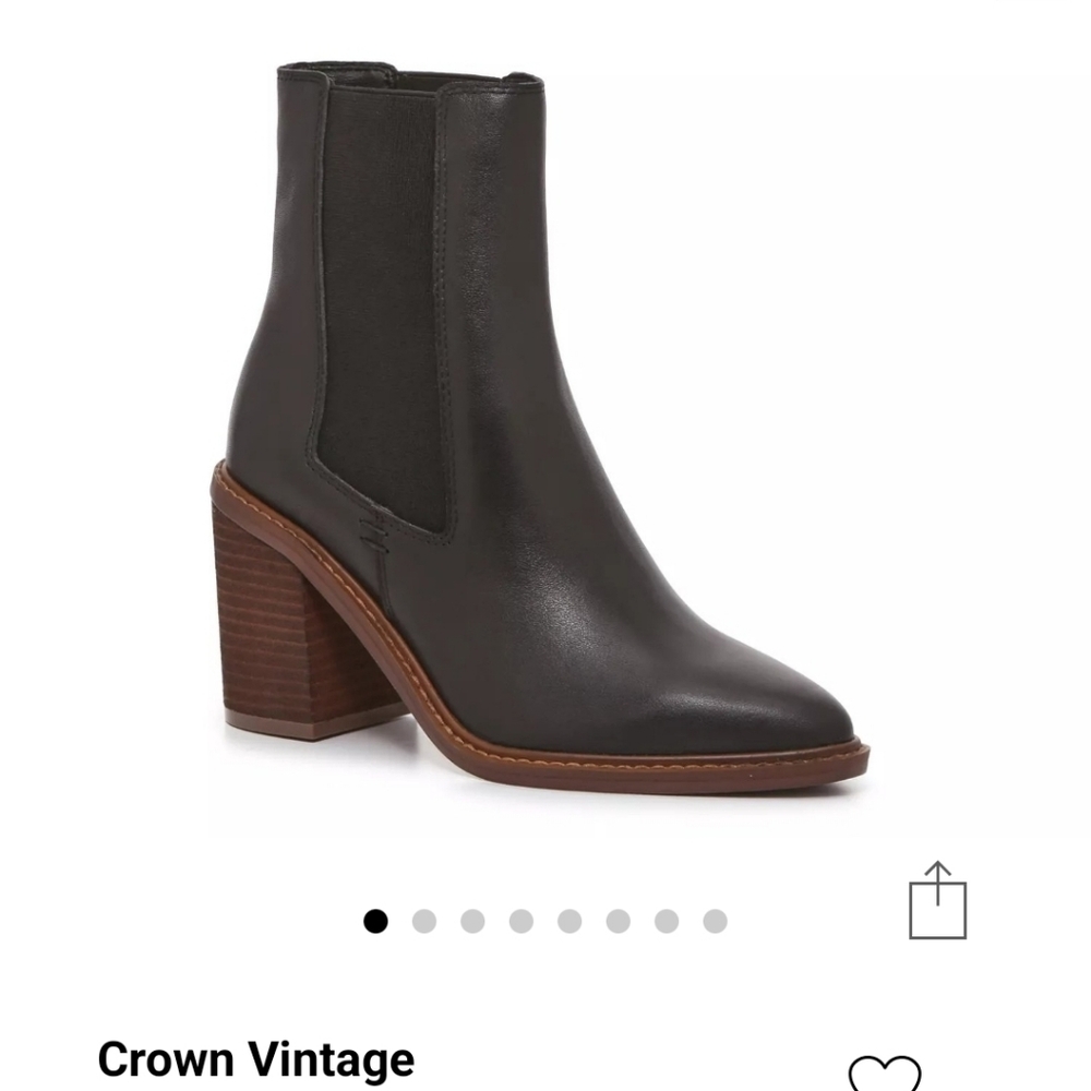 Black Crown Vintage Chelsea Style Heeled Boots